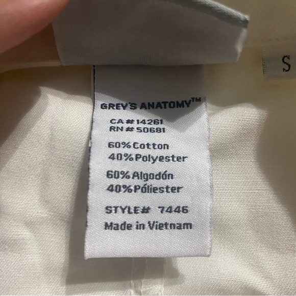 Greys Anatomy White Button Up Pocket Scrub Jacket Coat - Picture 5 of 5